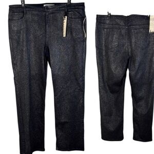 Jones New York Jeans Blue‎ Dark Wash Glitter Straight Leg in 22W  NWT